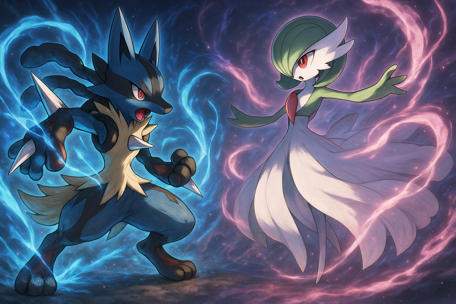 Lucario et Gardevoir méga évolution